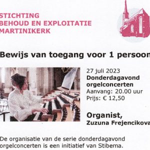Organ concert Martinikerk 27-7-2023