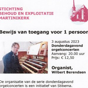 Organ concert Martinikerk 3-8-2023