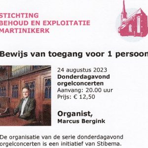 Orgelconcert Martinikerk 24-8-2023