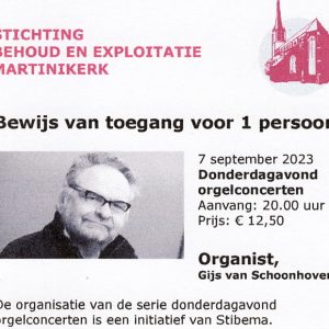 Organ concert Martinikerk 7-9-2023